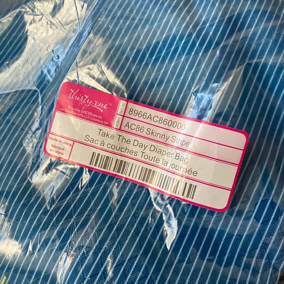 NWT ThirtyOne Thirty One 31 Take the day diaper bag tote skinny stripe blue - Picture 4 of 5